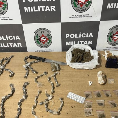 Drogas que seriam comercializadas neste fim de semana, em João Pessoa, são apreendidas pela PM.